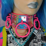 ::Discontinued:: Neon Rainbow Motion Color Change Three Ring neck wear ::2-5 weeks ship::