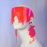 Neon Red Pink Drippy Slime Visor