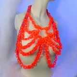 Neon Red / Pink Transparent Star Chain Top ::2-6 Weeks Ship::