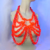 Neon Red / Pink Transparent Star Chain Top ::2-6 Weeks Ship::