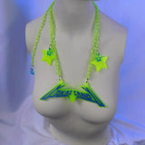 Milky Neon Yellow and Blue Electro Logo Pendant