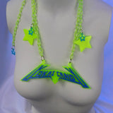 Milky Neon Yellow and Blue Electro Logo Pendant