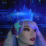 Neon Blue Drippy Slime Tiara