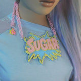 Sugar Pendant in Pastel Pink, Blue and Yellow