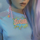 Sugar Pendant in Pastel Pink, Blue and Yellow
