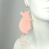 Pastel Pink Rat Earrings