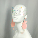 Pastel Pink Rat Earrings