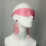 Pink Transparent Glitter Rat Earrings
