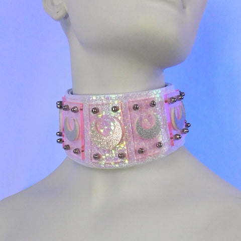 Pastel Pink and White Glitter Moon Neck Wear ::2-4 Weeks Ship::