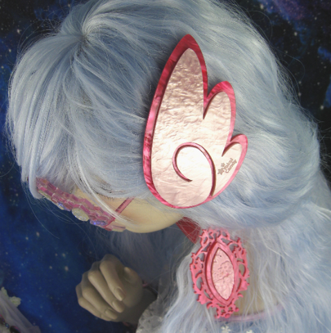 Baby Pink and Hot Pink Pearl Chibi Wing Barrettes