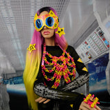 Neon Pink Yellow and Hologram Vinyl Star Top :: 2-6 weeks ::