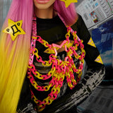 Neon Pink Yellow and Hologram Vinyl Star Top :: 2-6 weeks ::