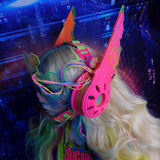 Hot Pink and Rainbow Hexagon Headgear :: 2-6 weeks ship::