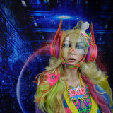 Hot Pink and Rainbow Hexagon Headgear :: 2-6 weeks ship::