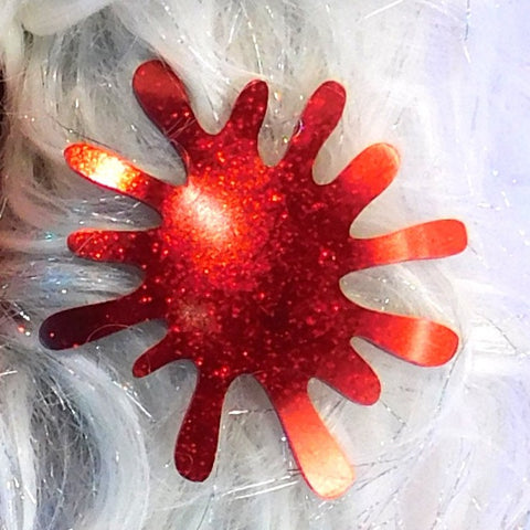 Red Glitter Slime Splat Hair Clip