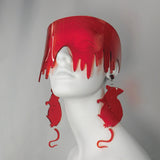 Red Glitter Drippy Slime Visor