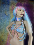Blue Pink and Clear Hologram Glitter Pastel Heart-breaker Top ::2-6 weeks ship::