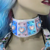 Pastel Pink, Blue and White Heart Neck Wear ::Ready 2 Ship::