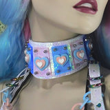 Pastel Pink, Blue and White Heart Neck Wear ::Ready 2 Ship::