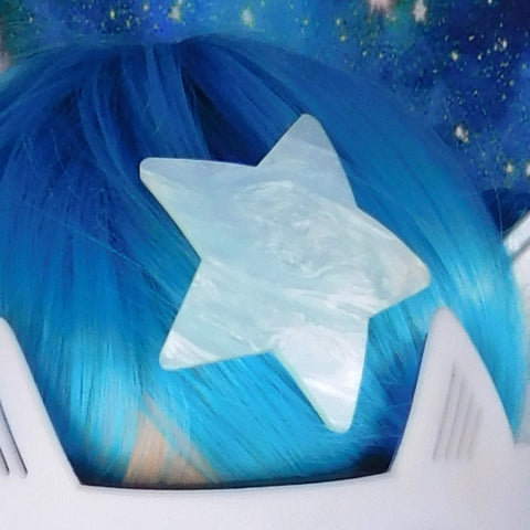 Water Blue Pearl Star Hair Clip