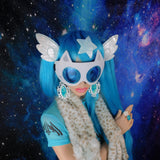 White and Water Blue Pearl Chibi Wing Barrettes