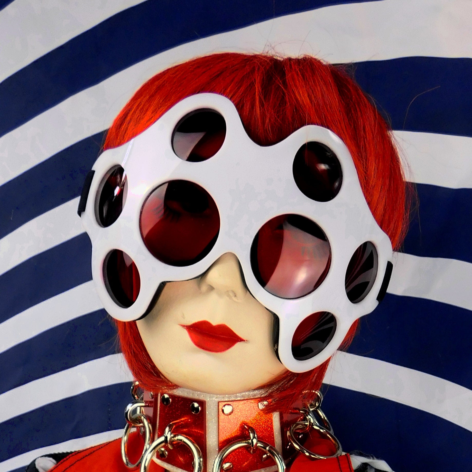 spider goggles Gloss White and Red Spider Eye Goggles – yokaicandy.com