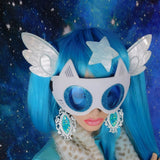 White and Water Blue Pearl Chibi Wing Barrettes