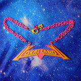 Yellow and Hot Pink Electro Logo Pendant